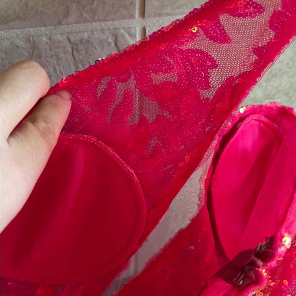 Fuchsia Sequin One Shoulder Gown 39384 - Picture 11 of 11